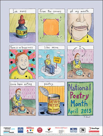 National Poetry Month Poster, Mark Strand, Ros Chast