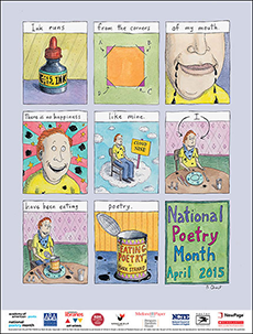 Poster by cartoonist Roz Chast for National Poetry Month