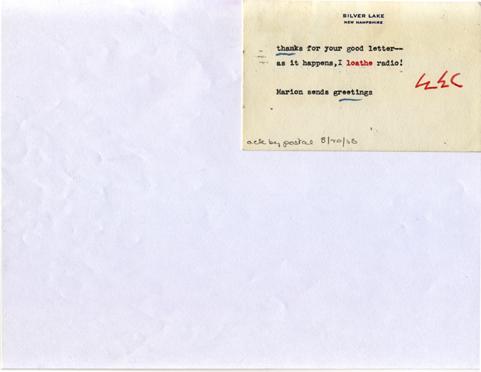 E. E. Cummings 1956 Postcard