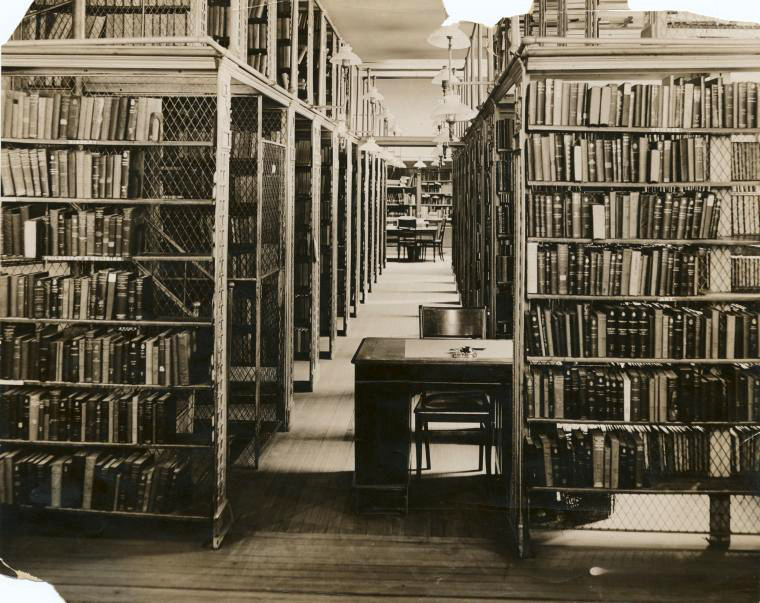 “Ottendorfer, Stacks and desk”